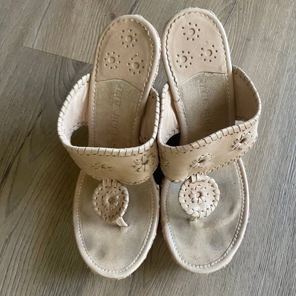 Jack Rogers Women's Colorful Woven Wedge Heel Leather Sandals 8 Resort! - Picture 2 of 9